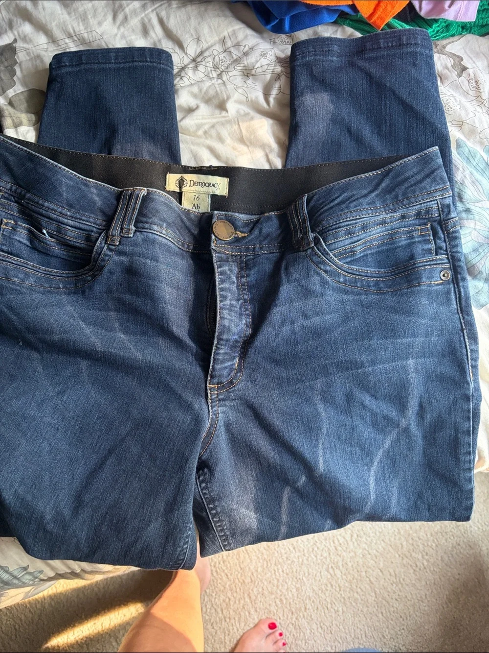 Democracy Women's Dark Blue Ankle Crop Jeans - Picture 2 of 2